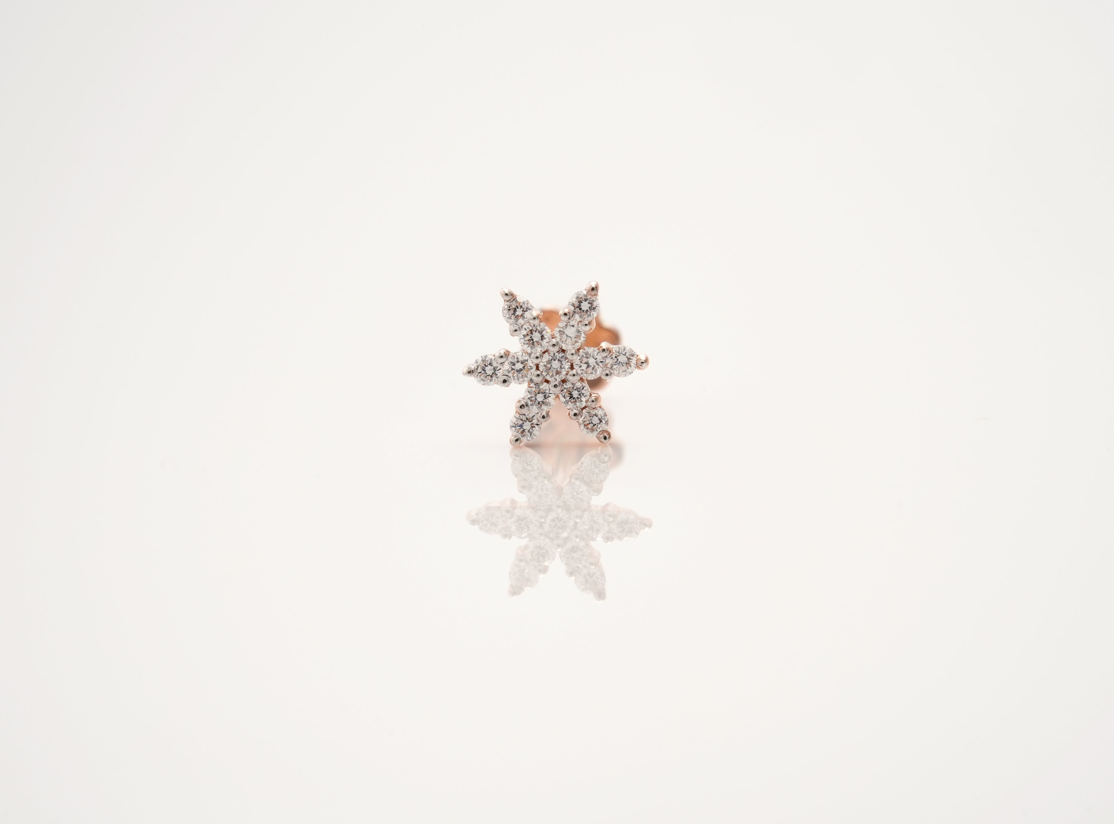 Elegant Diamond flower nose pin -NPD