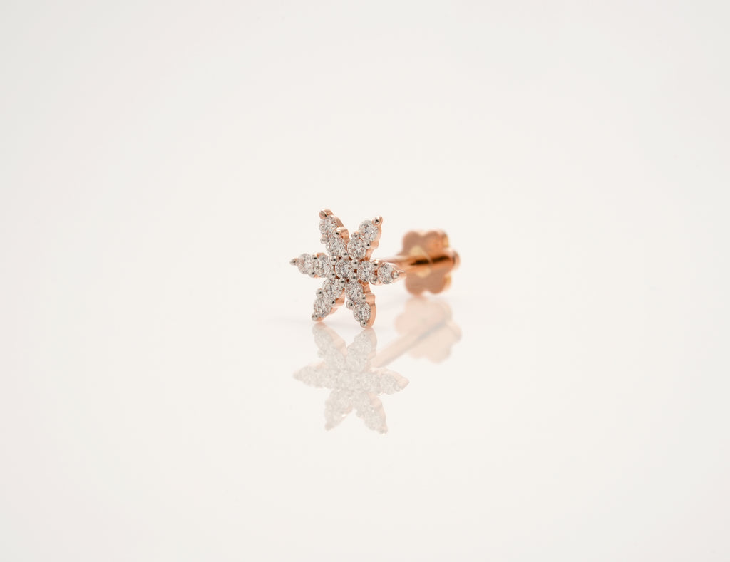 Elegant Diamond flower nose pin -NPD