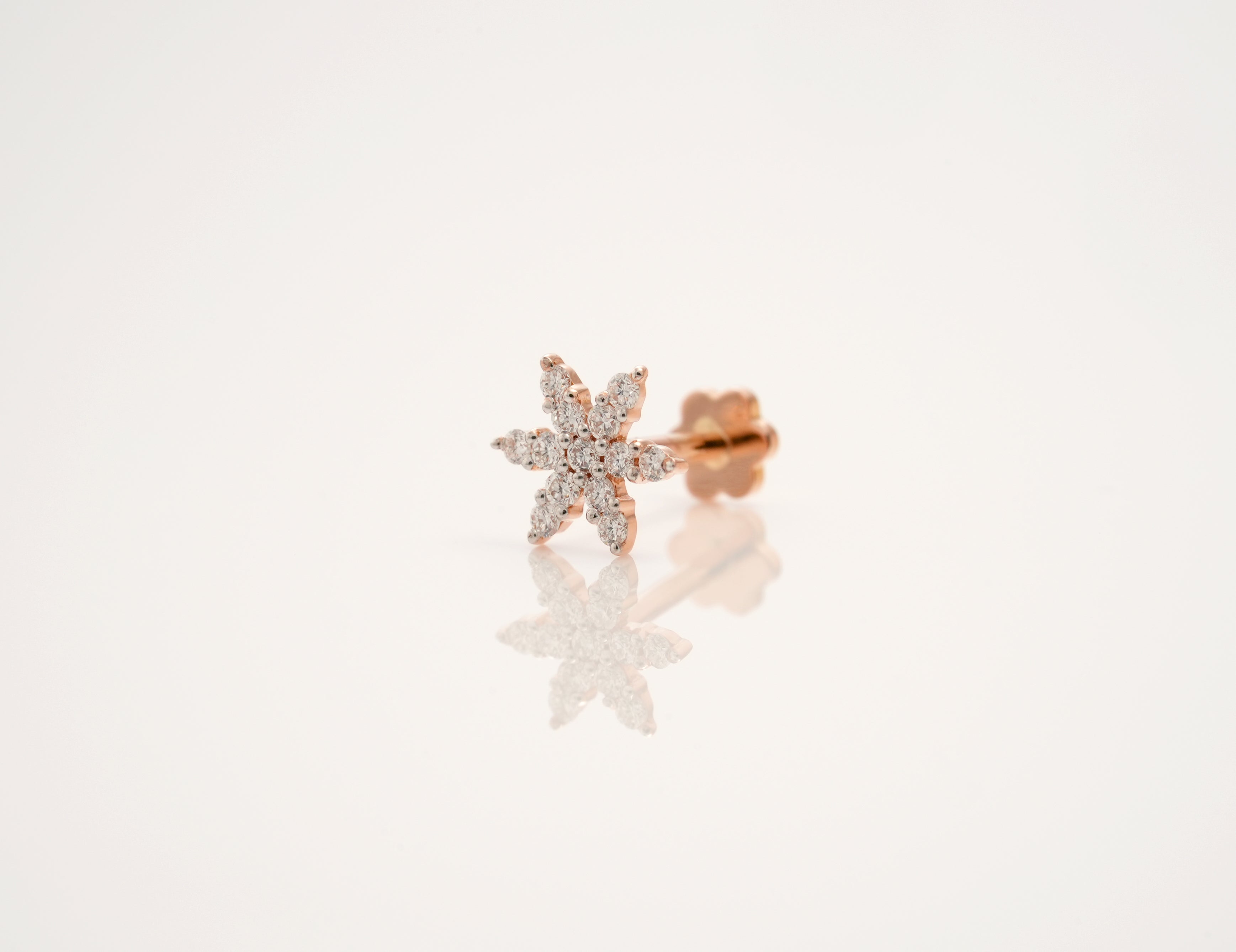 Elegant Diamond flower nose pin -NPD