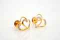 Diamond Duo Heart Earring  - STDD271