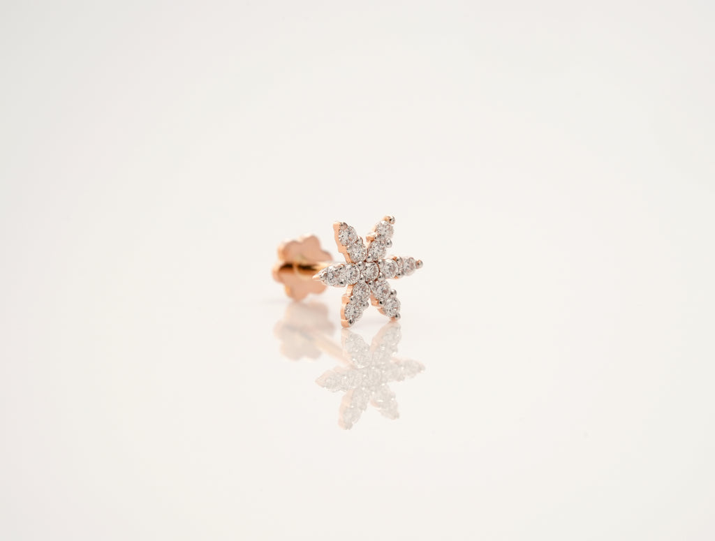 Elegant Diamond flower nose pin -NPD