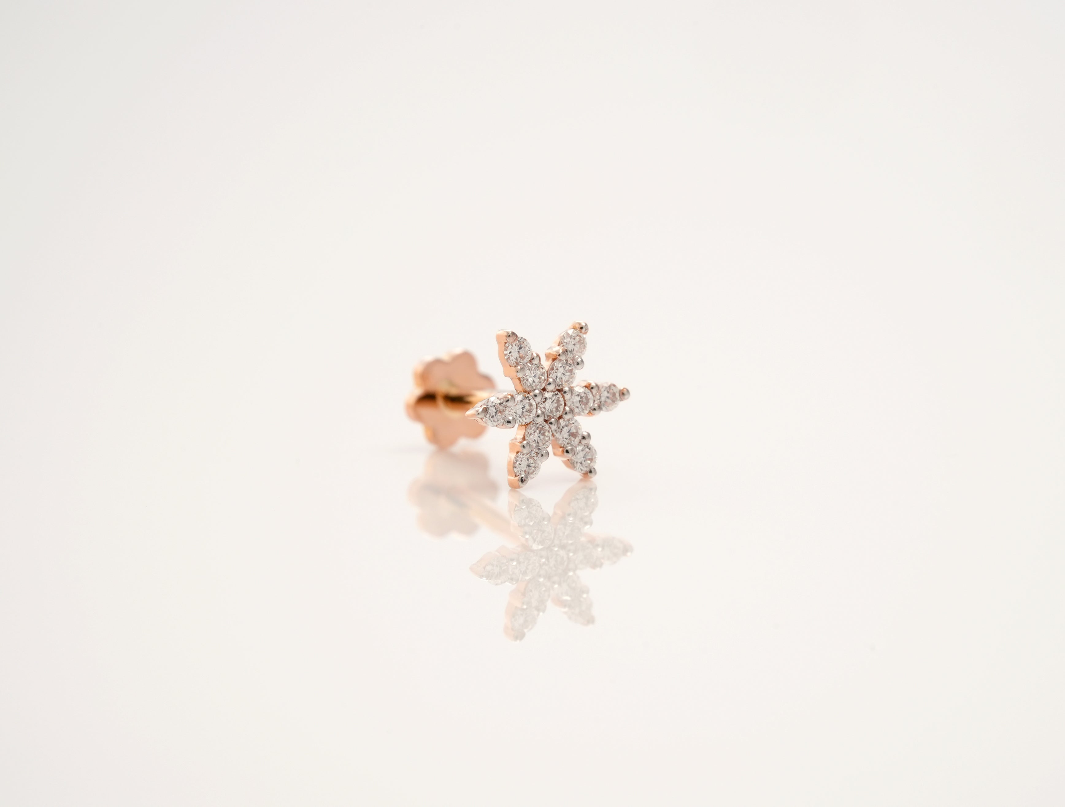 Elegant Diamond flower nose pin -NPD