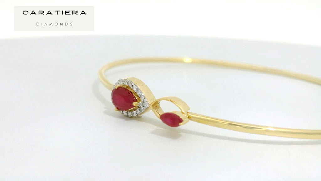 Blush Flame Diamond Bangle   -CPBD56R