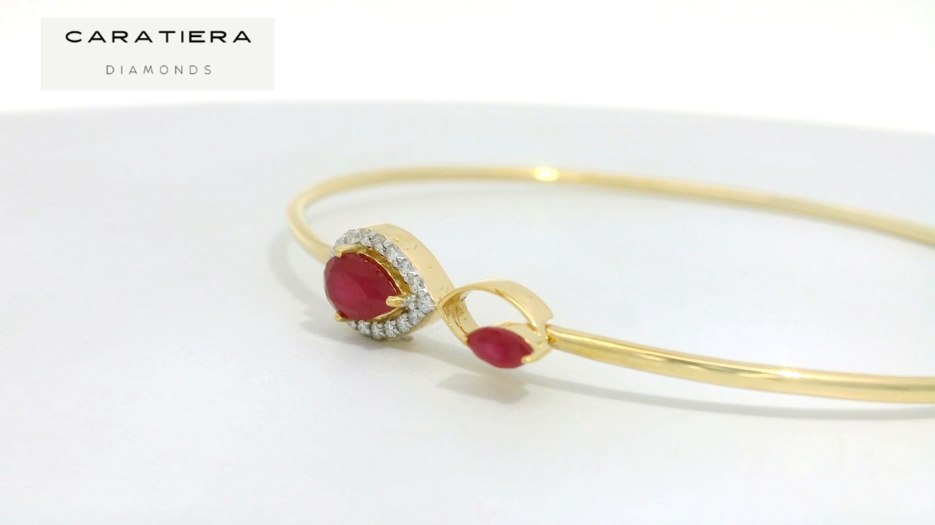 Blush Flame Diamond Bangle   -CPBD56R