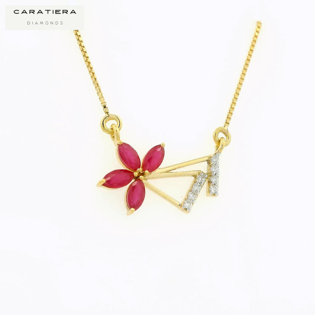 The Floral Monogram Pendant   -CPDH73