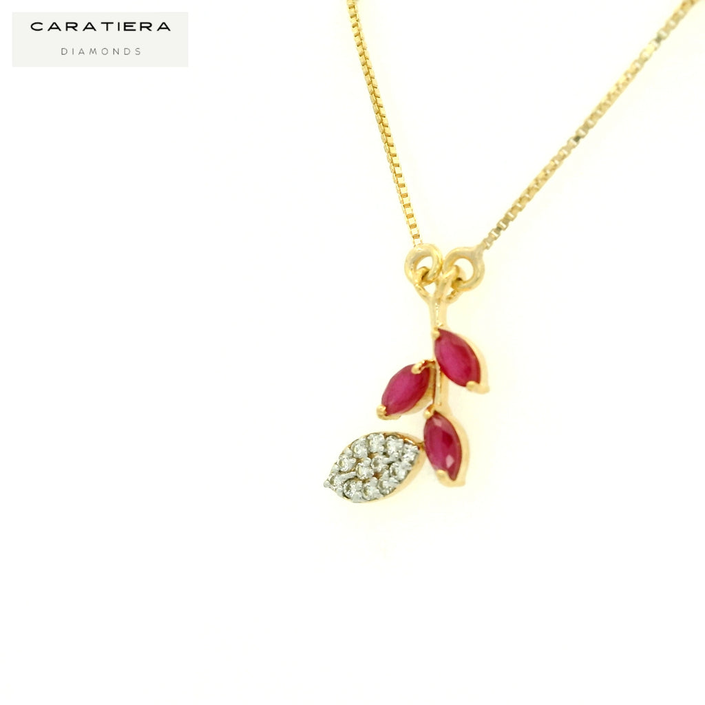 Crimson Leaf Elegance Pendant   -CPDH78