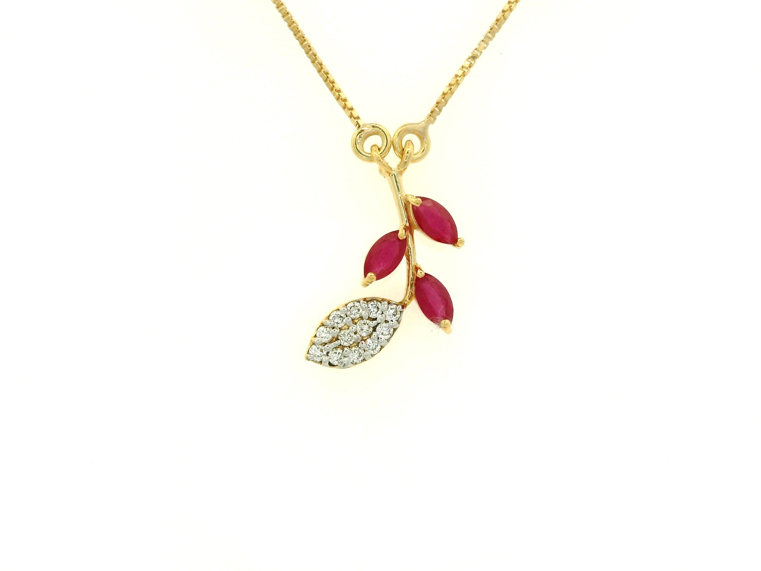 Crimson Leaf Elegance Pendant   -CPDH78