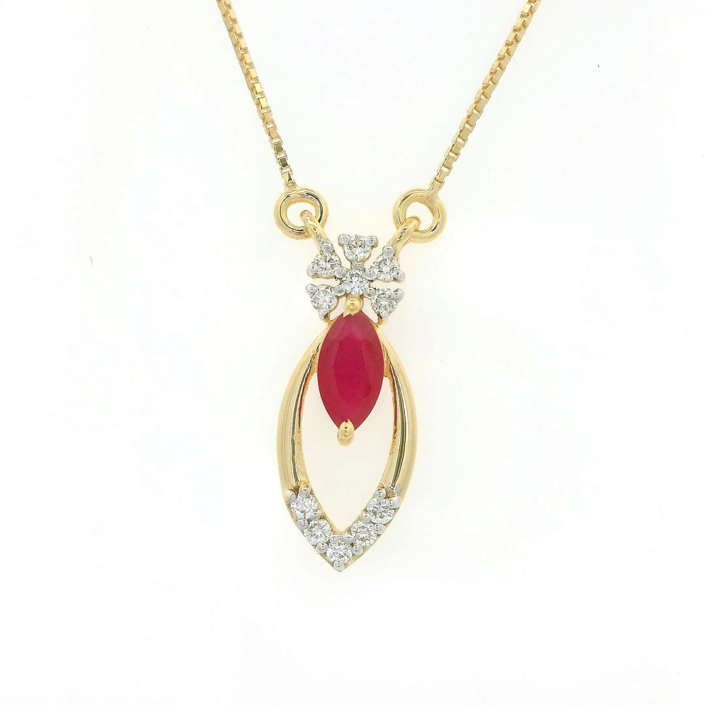 Crimson Bloom Diamond Pendant   - CPDH93R