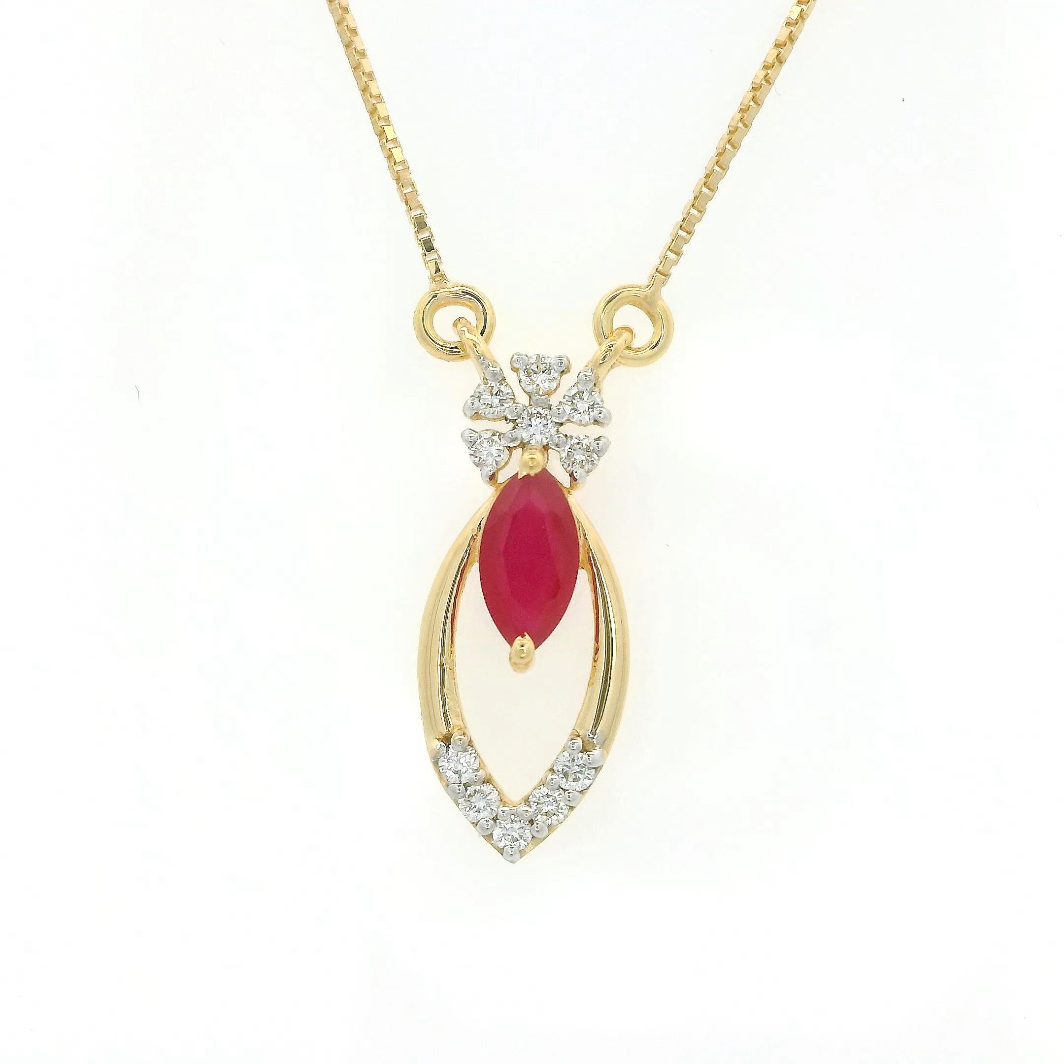Crimson Bloom Diamond Pendant   - CPDH93R