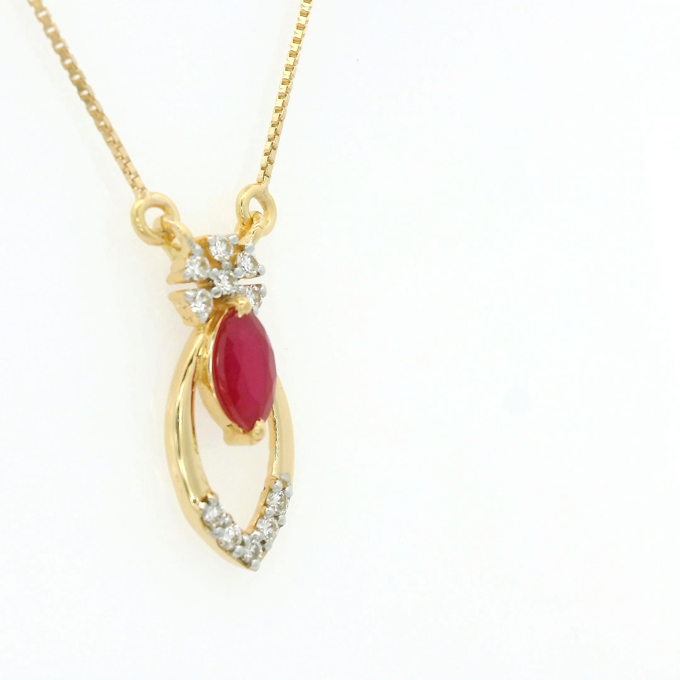 Crimson Bloom Diamond Pendant   - CPDH93R