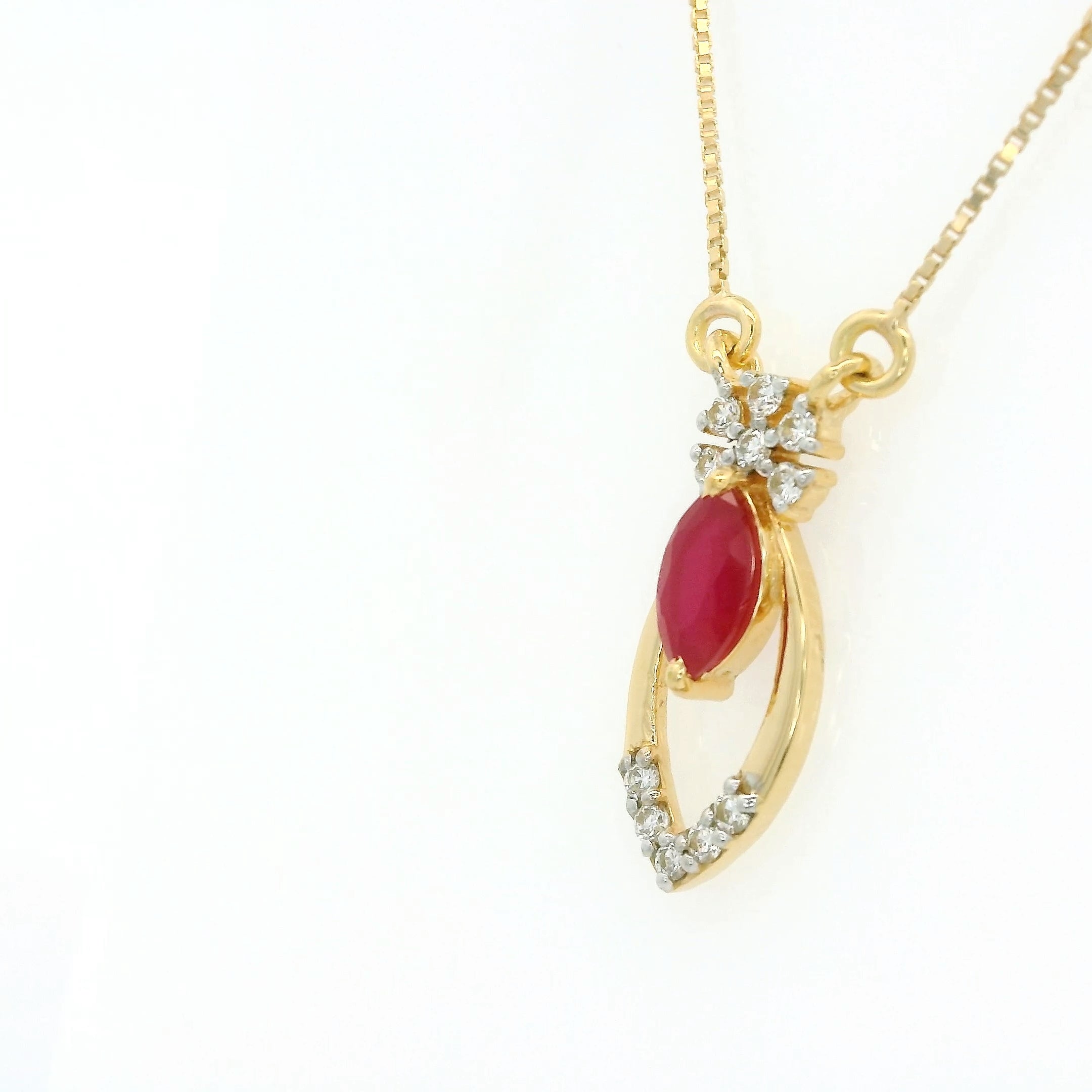 Crimson Bloom Diamond Pendant   - CPDH93R