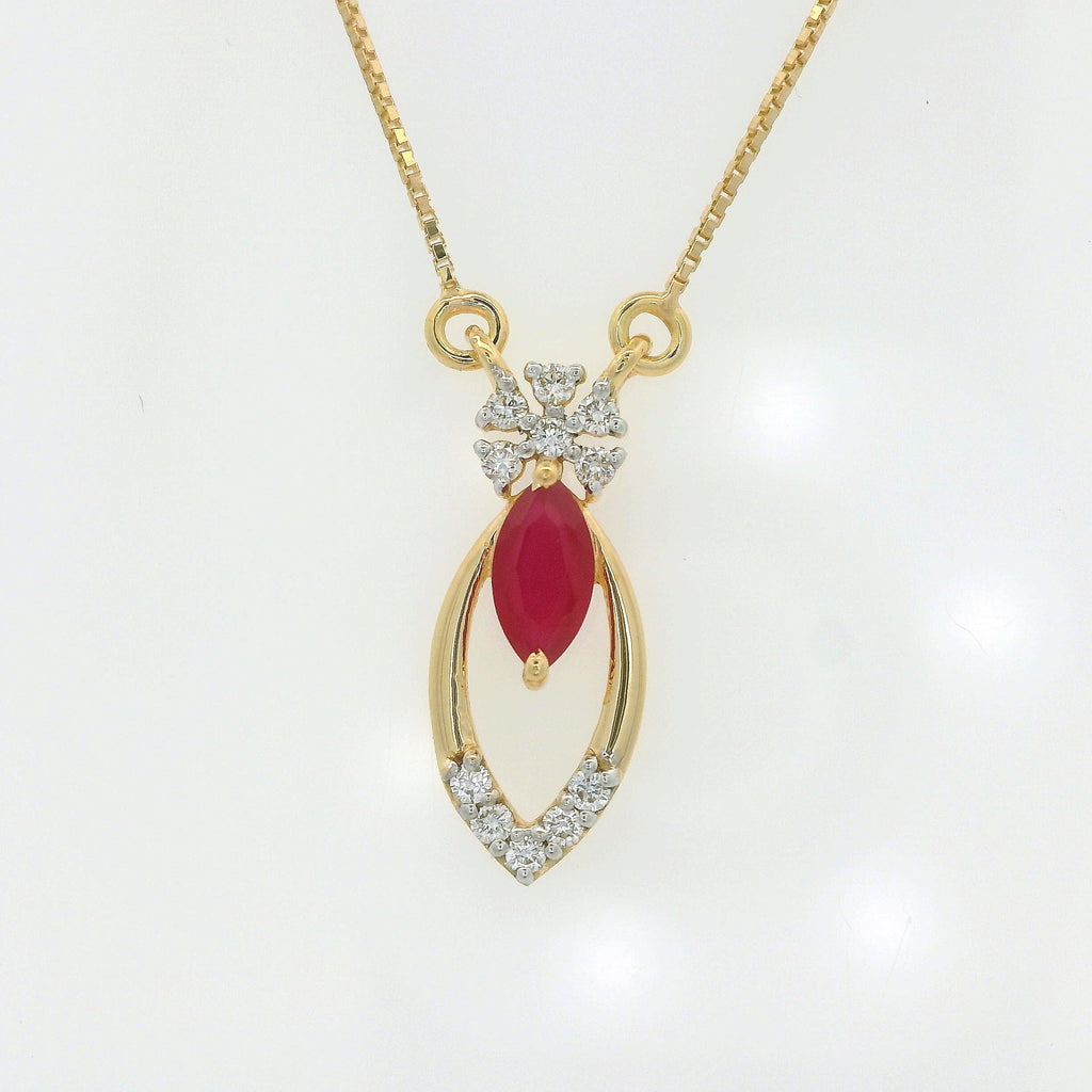 Crimson Bloom Diamond Pendant   - CPDH93R