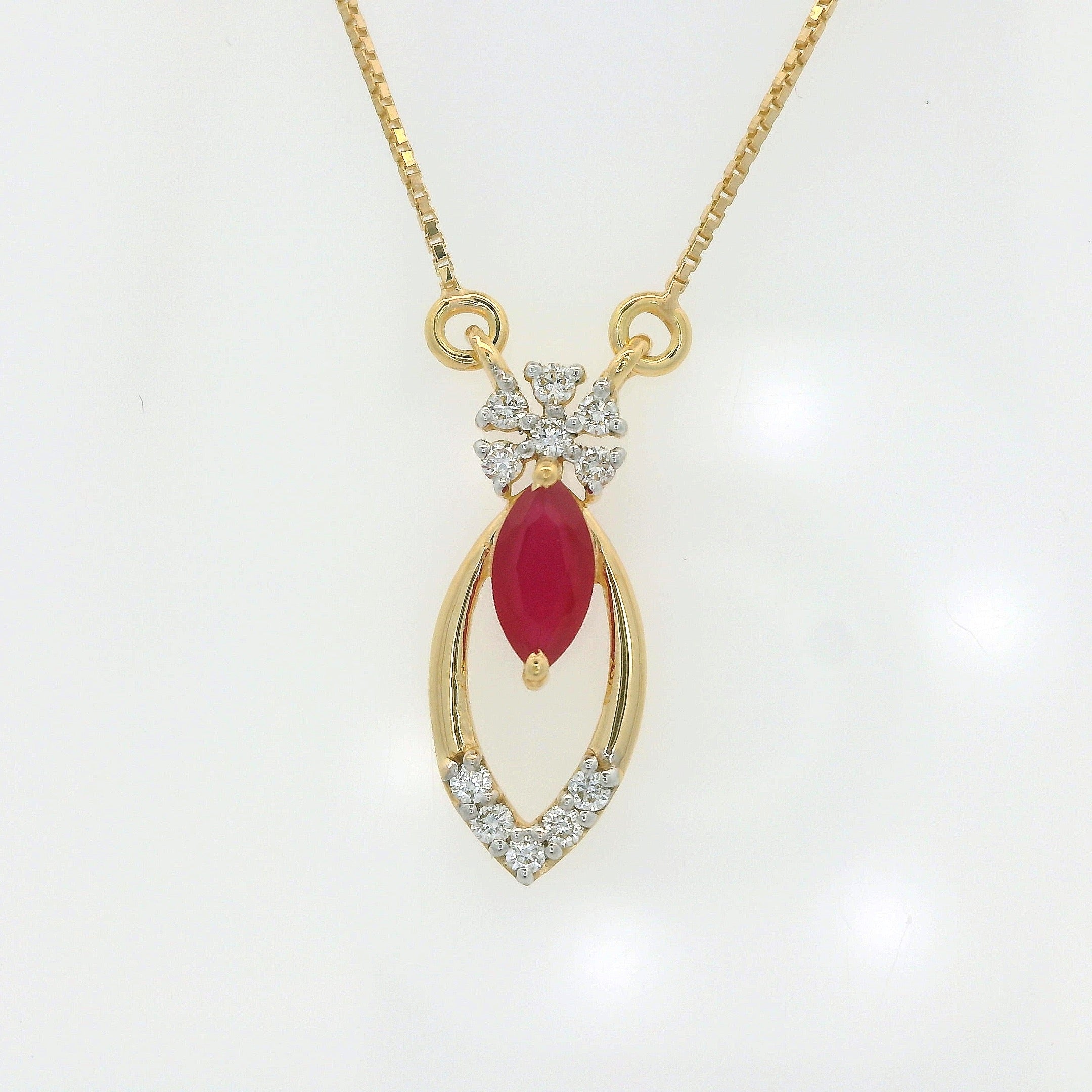 Crimson Bloom Diamond Pendant   - CPDH93R