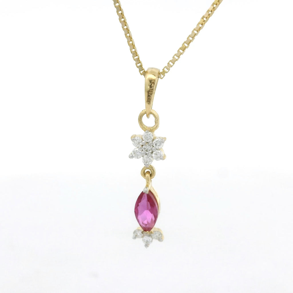 The Floral Marquise Pendant - NPD36R