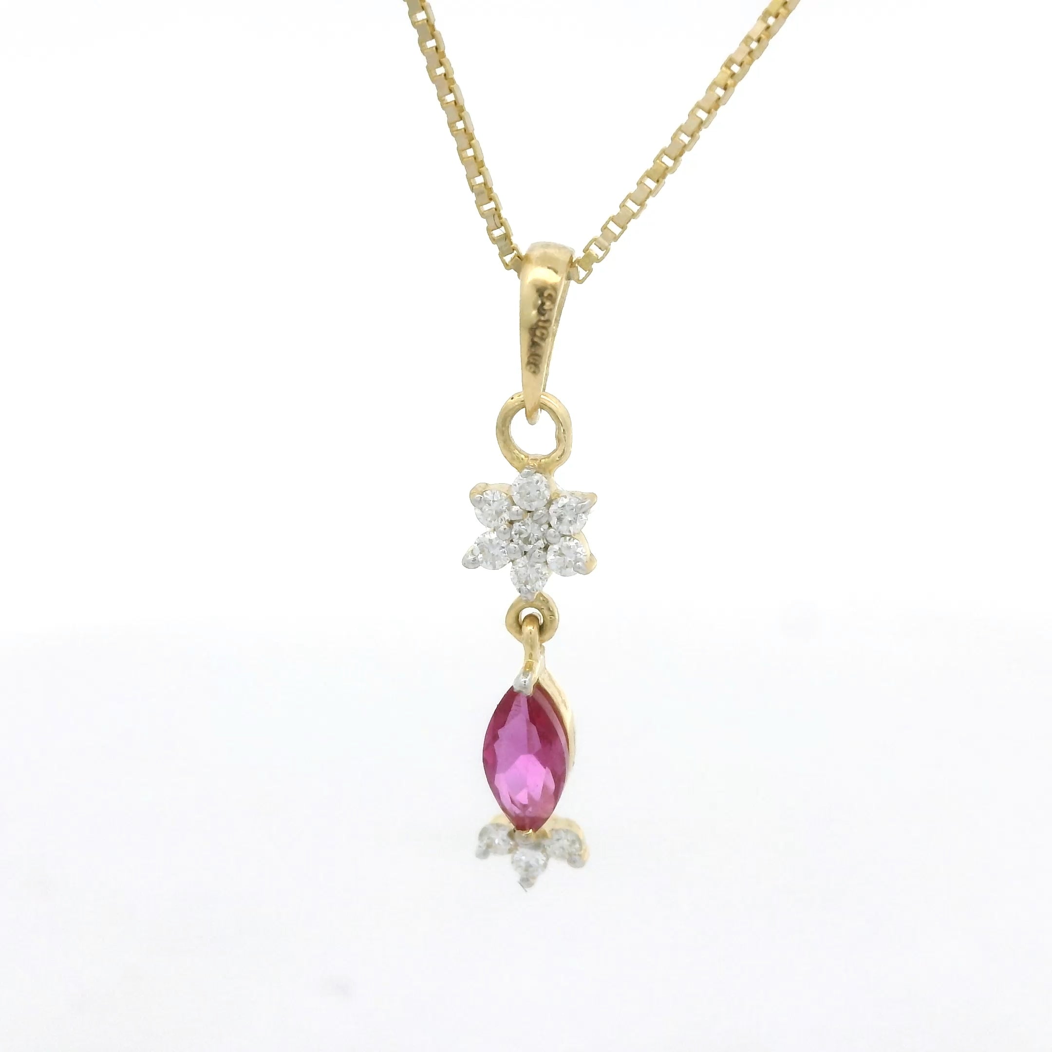 The Floral Marquise Pendant - NPD36R