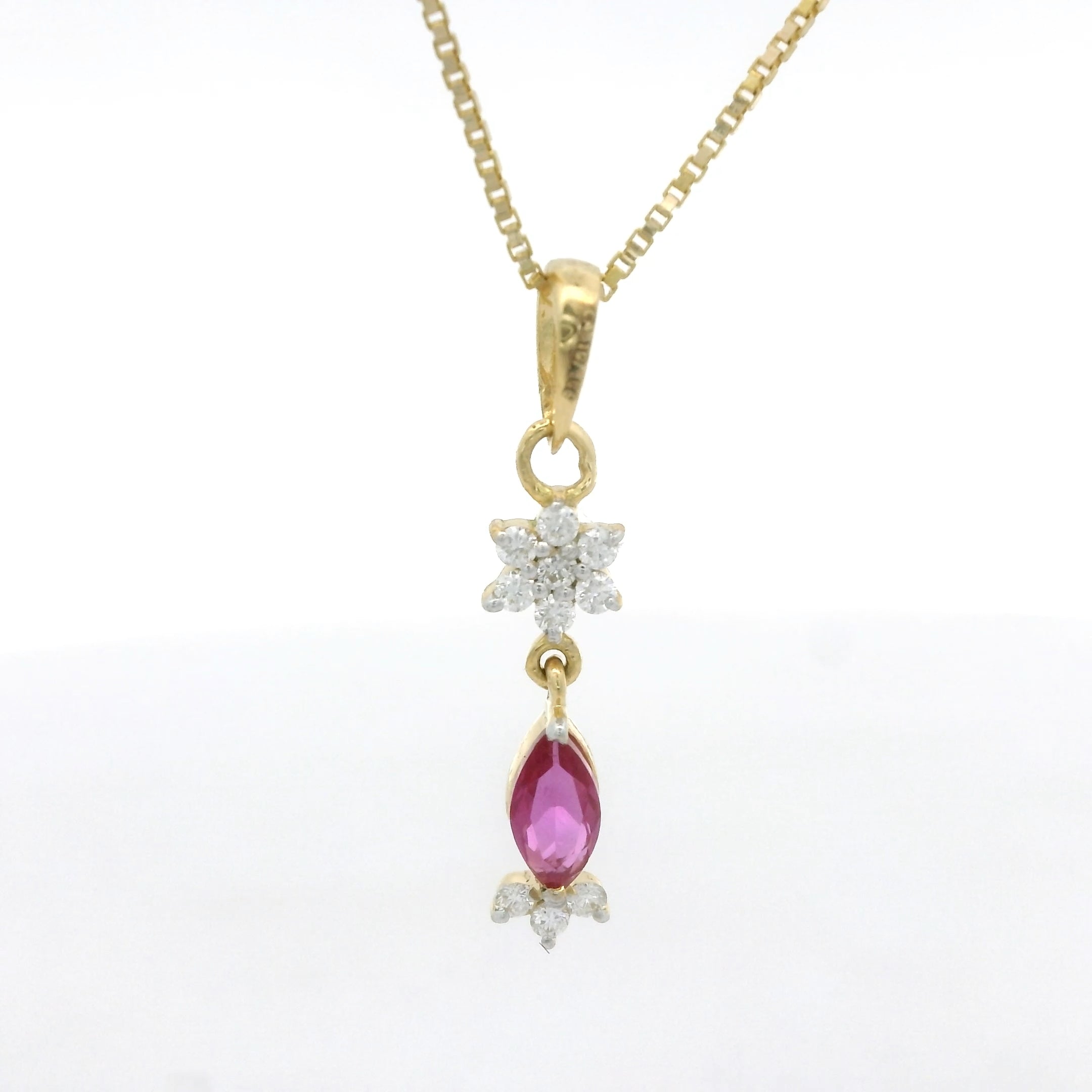 The Floral Marquise Pendant - NPD36R