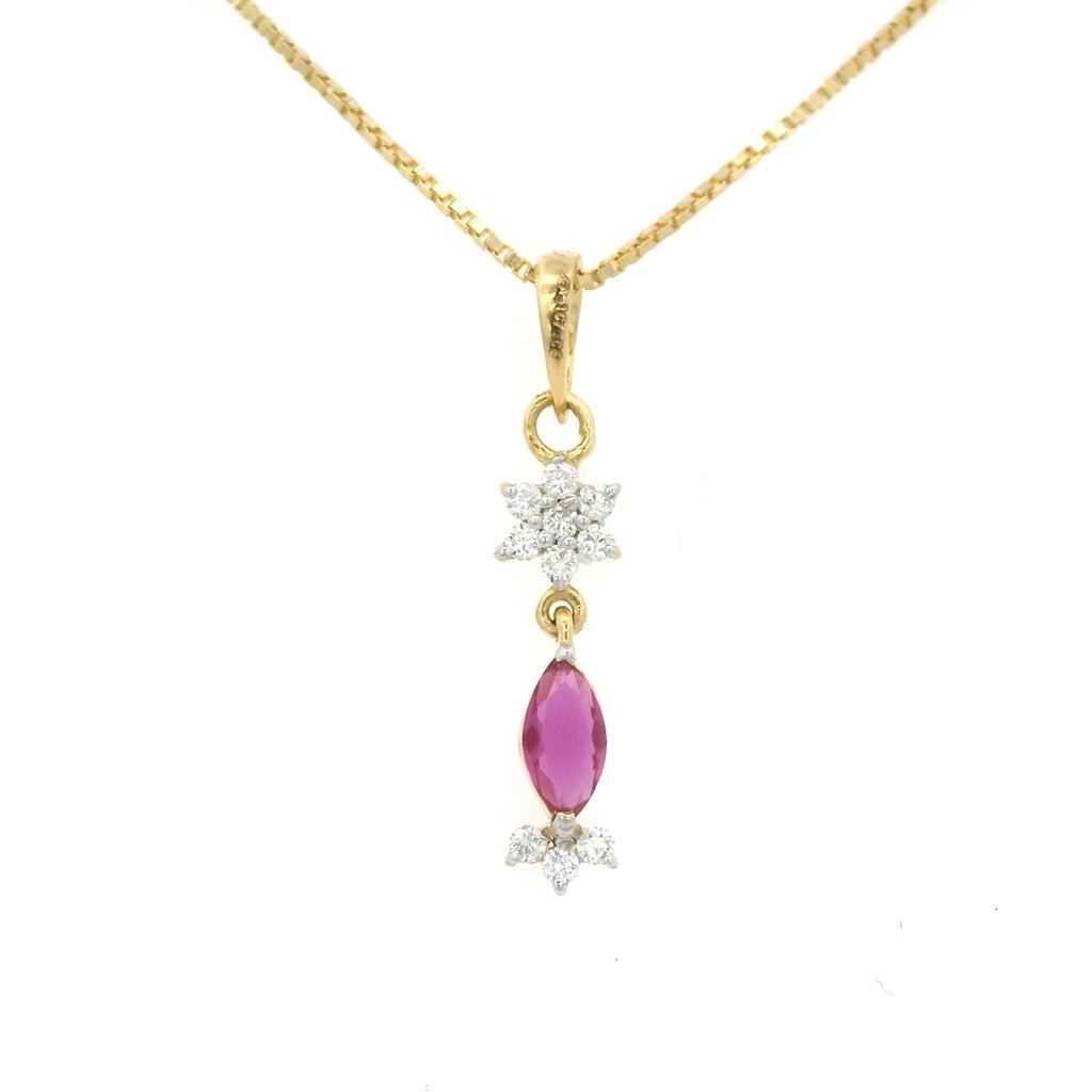 The Floral Marquise Pendant - NPD36R