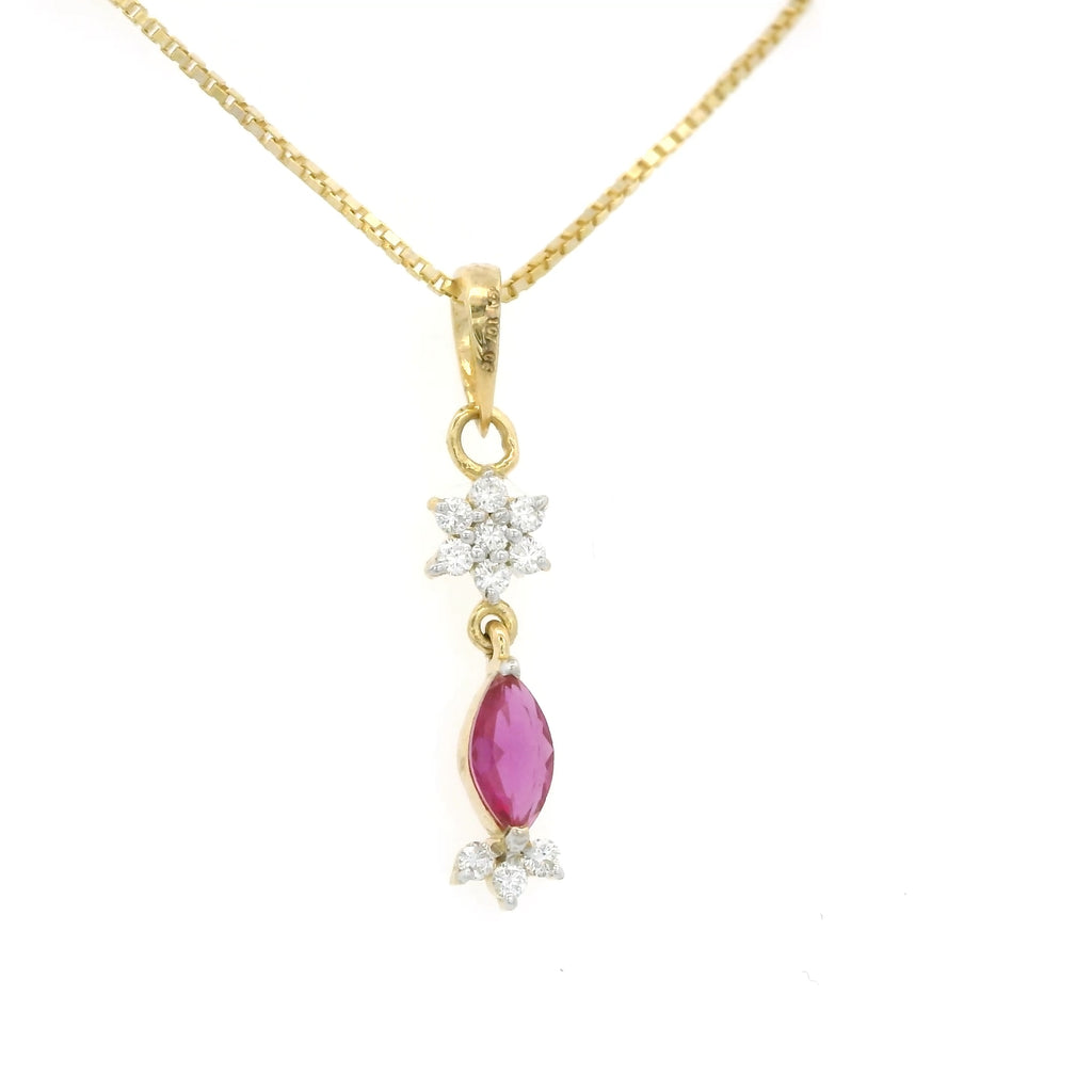 The Floral Marquise Pendant - NPD36R