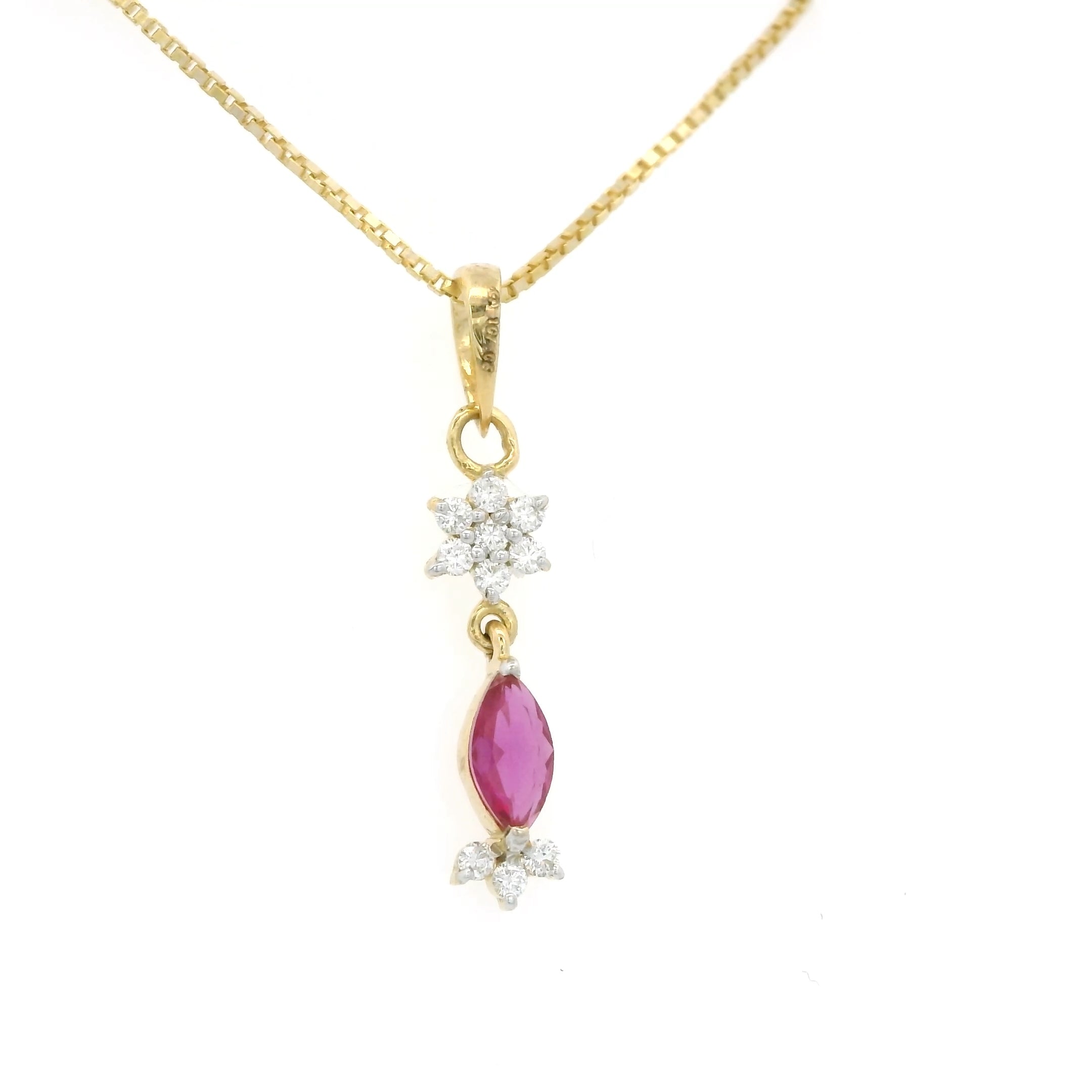 The Floral Marquise Pendant - NPD36R