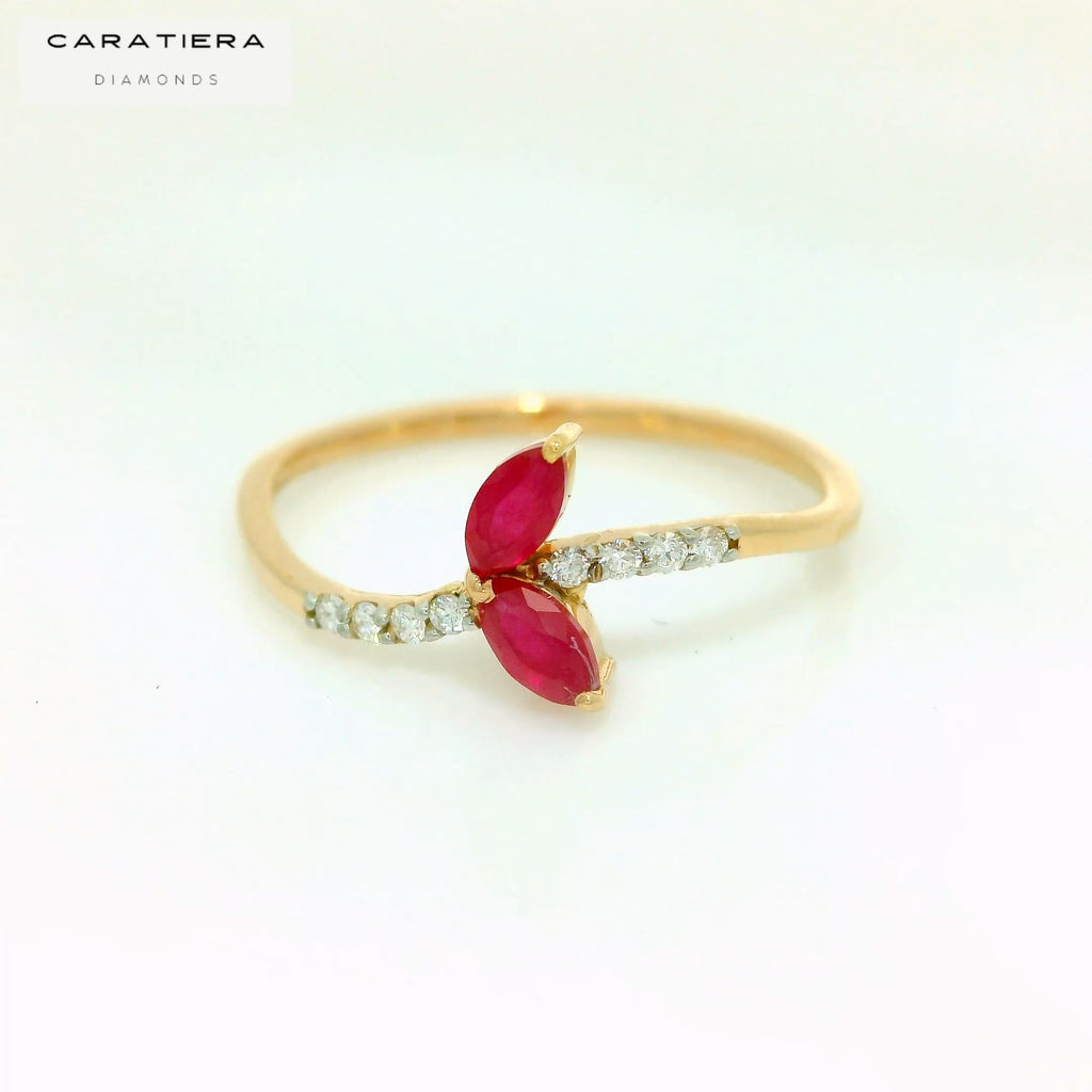 The "Ruby-Leaf Embrace" Ring  -  CRG168R