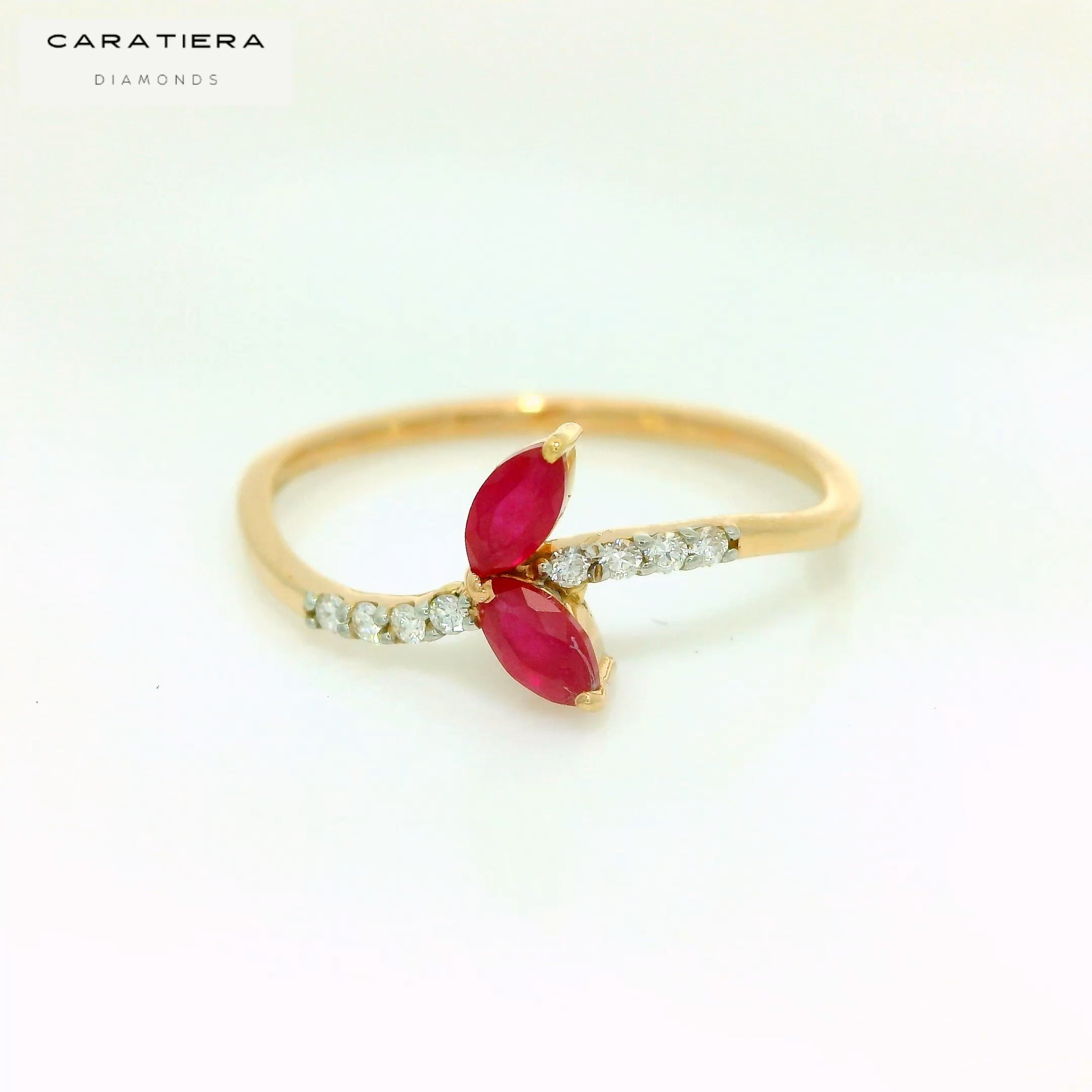 The "Ruby-Leaf Embrace" Ring  -  CRG168R