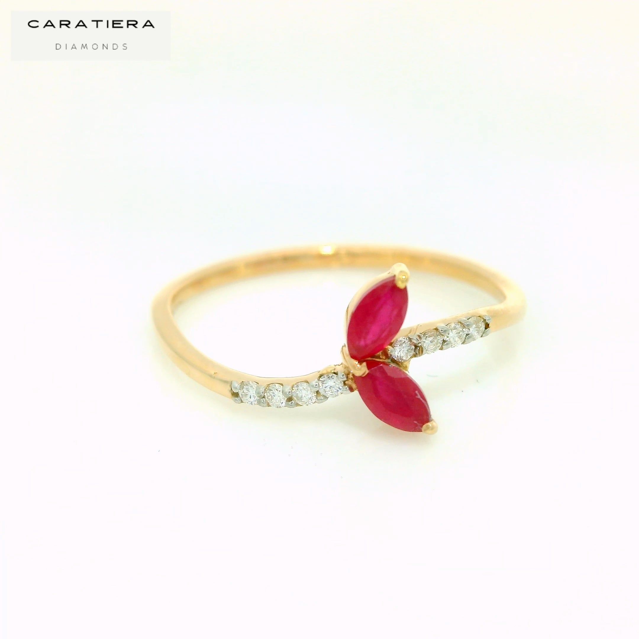 The "Ruby-Leaf Embrace" Ring  -  CRG168R