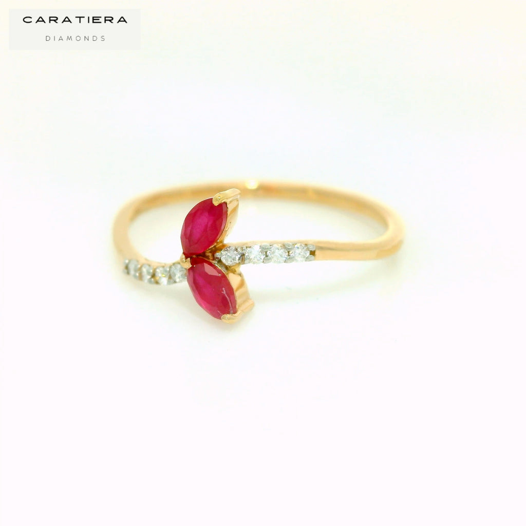 The "Ruby-Leaf Embrace" Ring  -  CRG168R