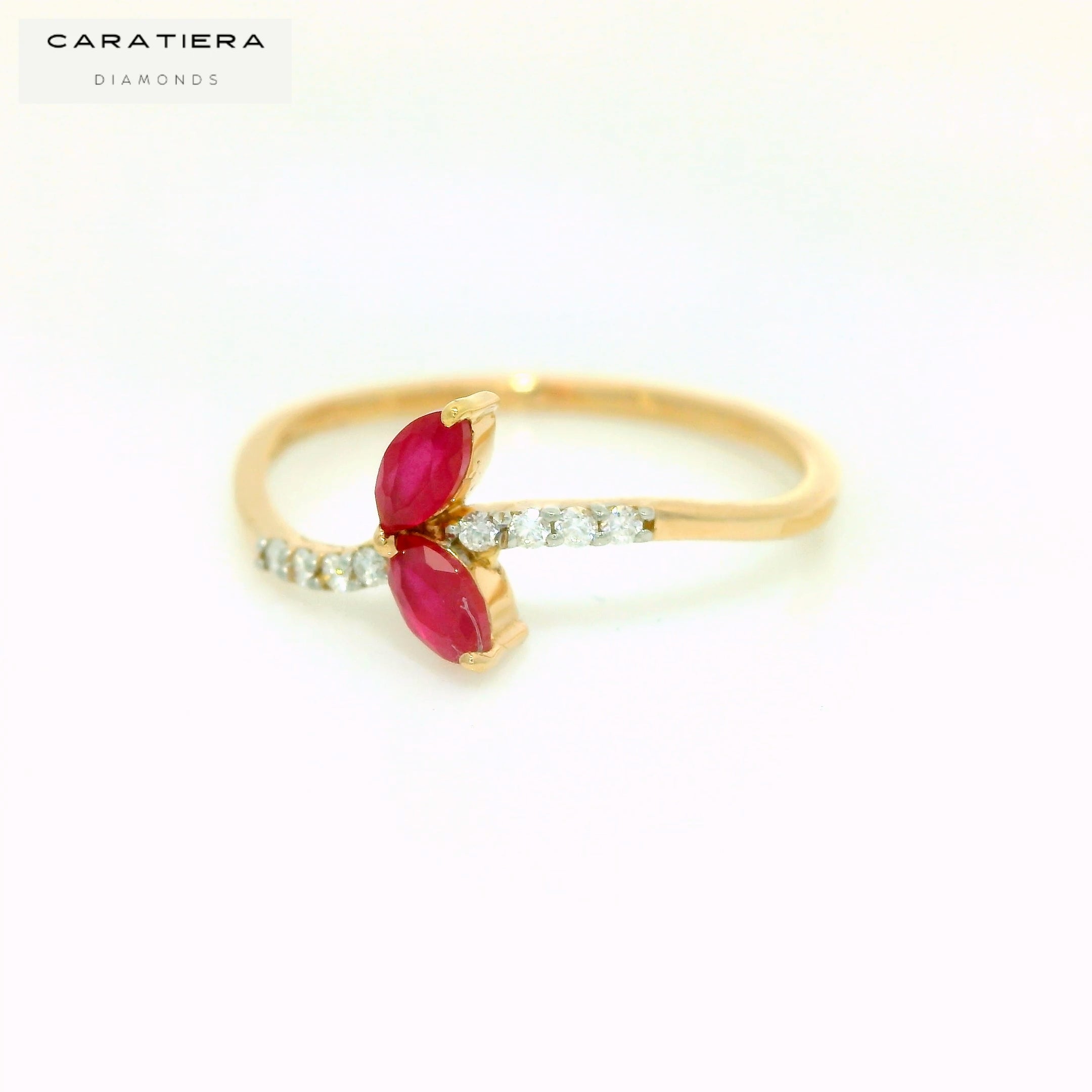 The "Ruby-Leaf Embrace" Ring  -  CRG168R