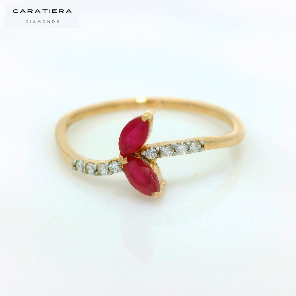 The "Ruby-Leaf Embrace" Ring  -  CRG168R
