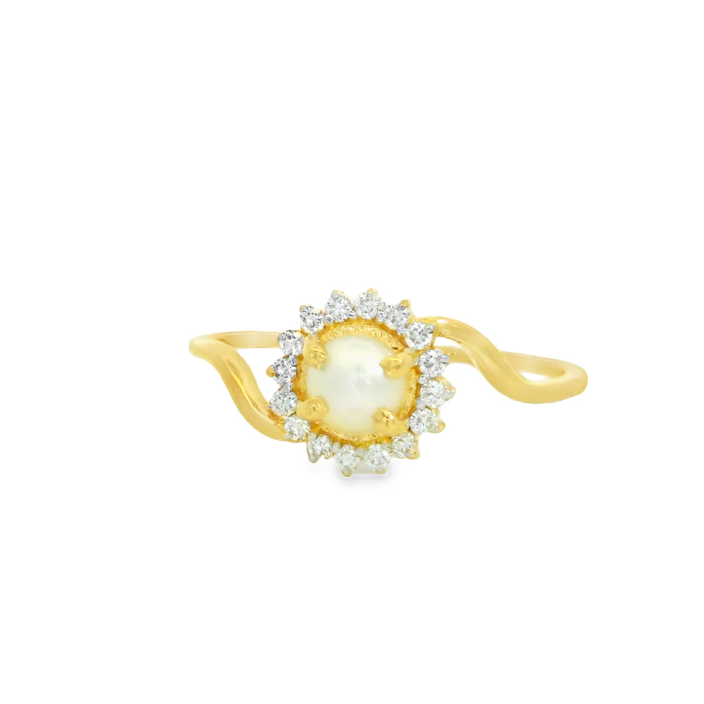 The Gilded Pearl Halo Ring  -CRG227