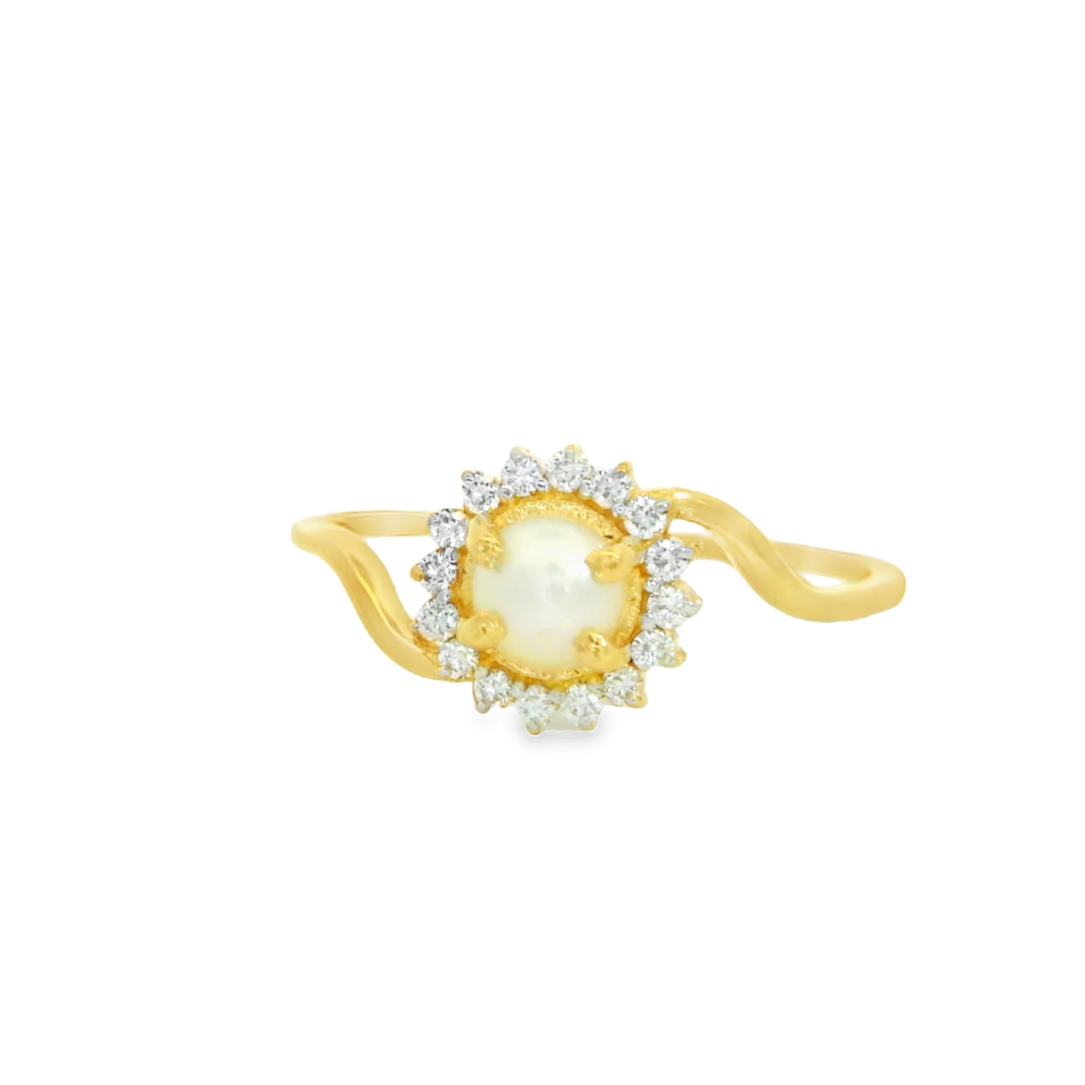The Gilded Pearl Halo Ring  -CRG227