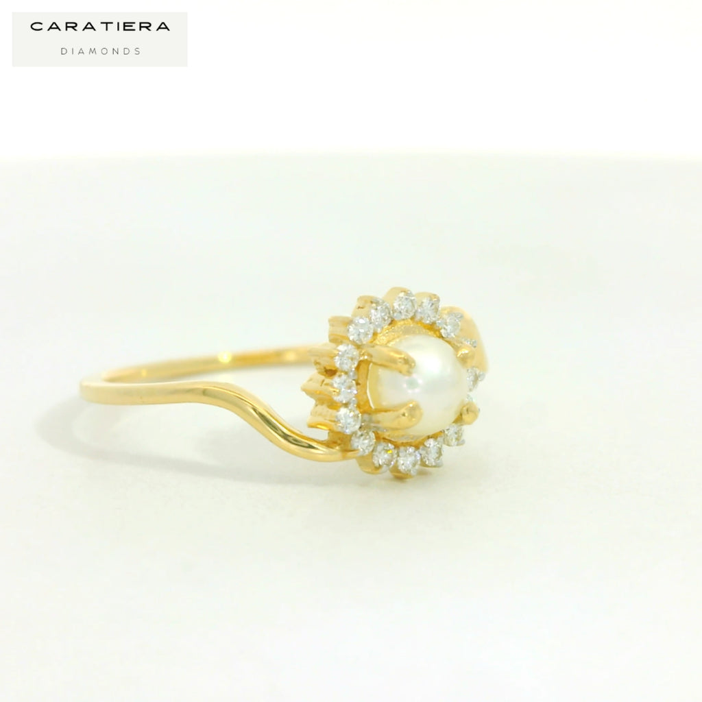 The Gilded Pearl Halo Ring  -CRG227