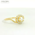 The Gilded Pearl Halo Ring  -CRG227