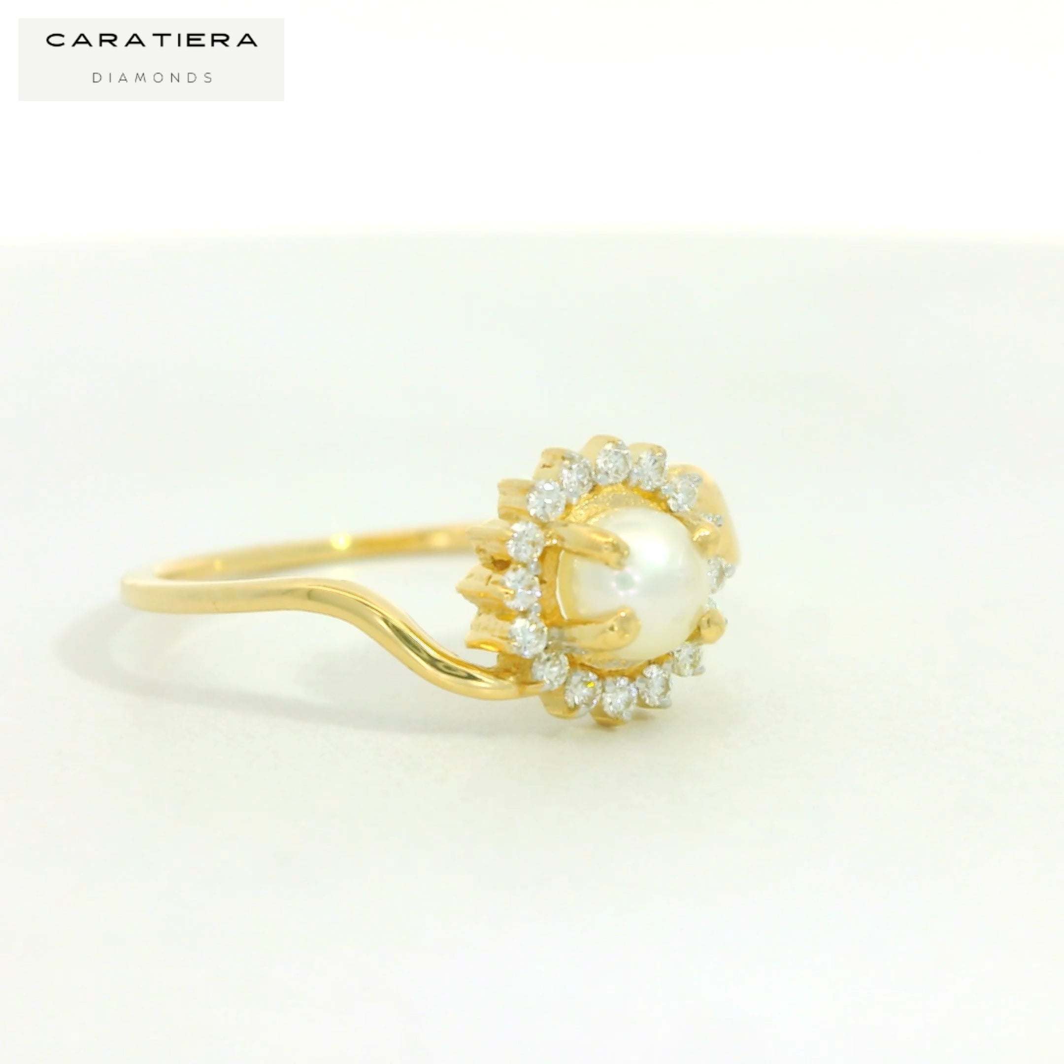 The Gilded Pearl Halo Ring  -CRG227