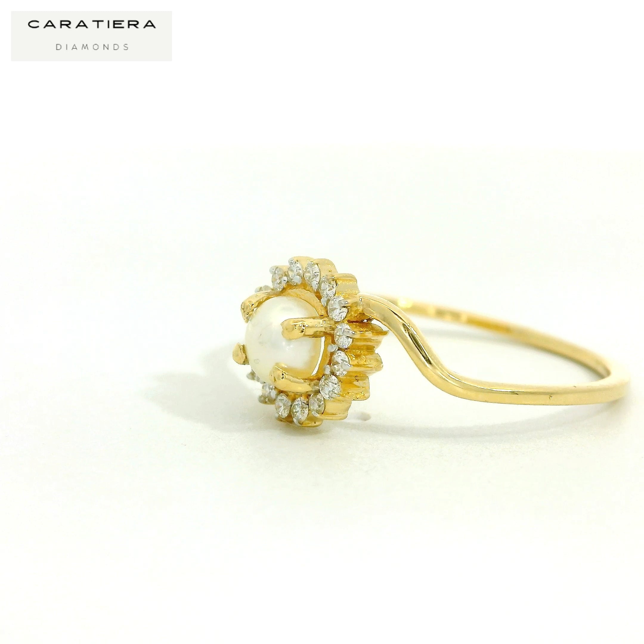 The Gilded Pearl Halo Ring  -CRG227