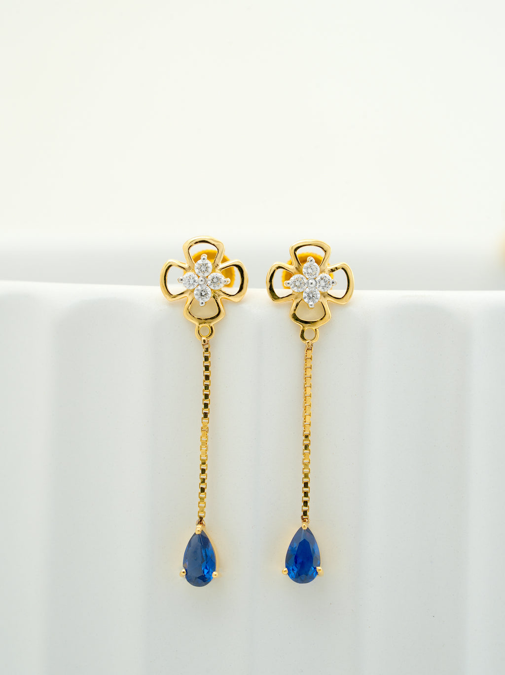 Blue Blossom Drop Diamond Stud  - CSTD 28
