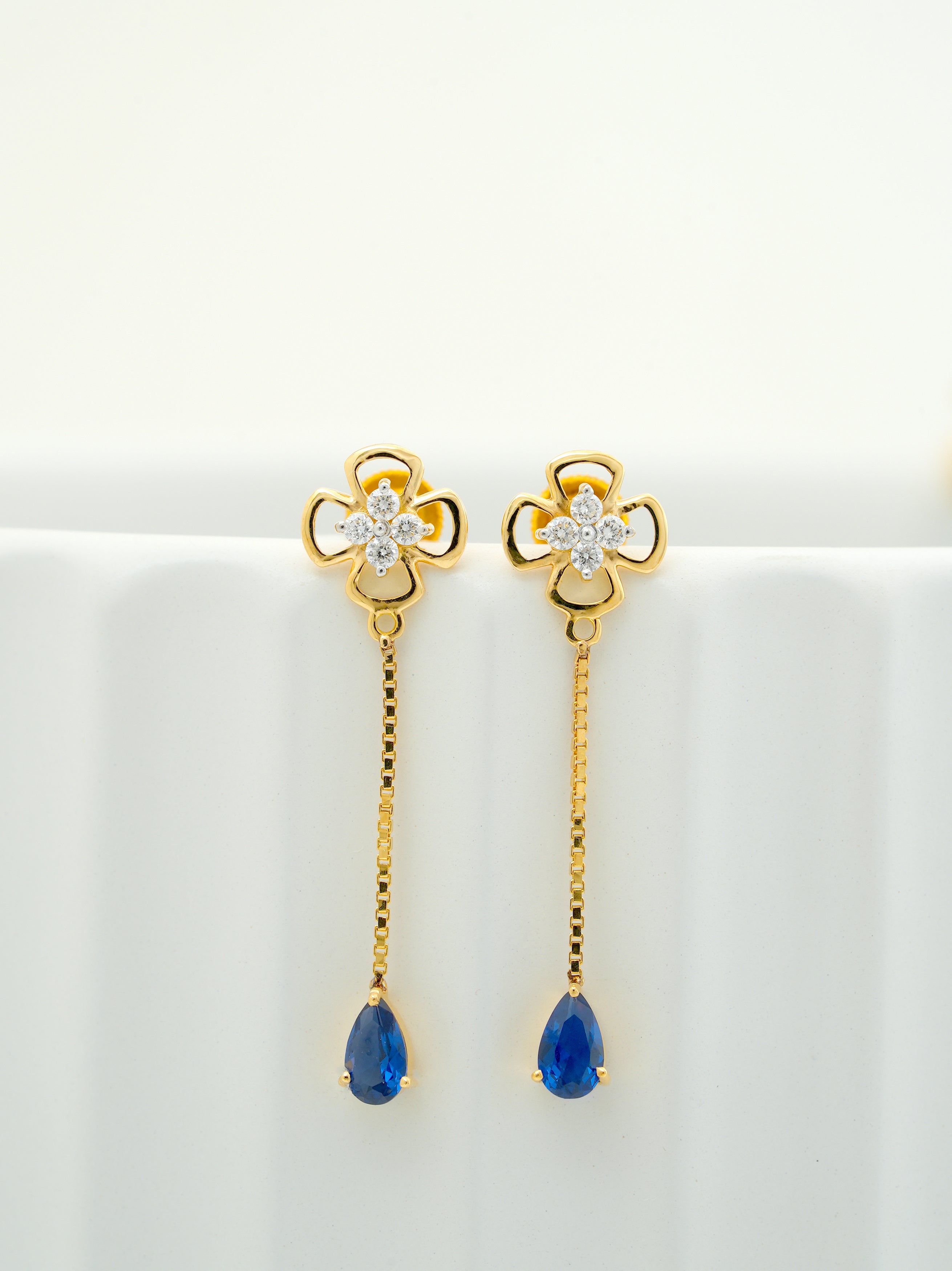 Blue Blossom Drop Diamond Stud  - CSTD 28