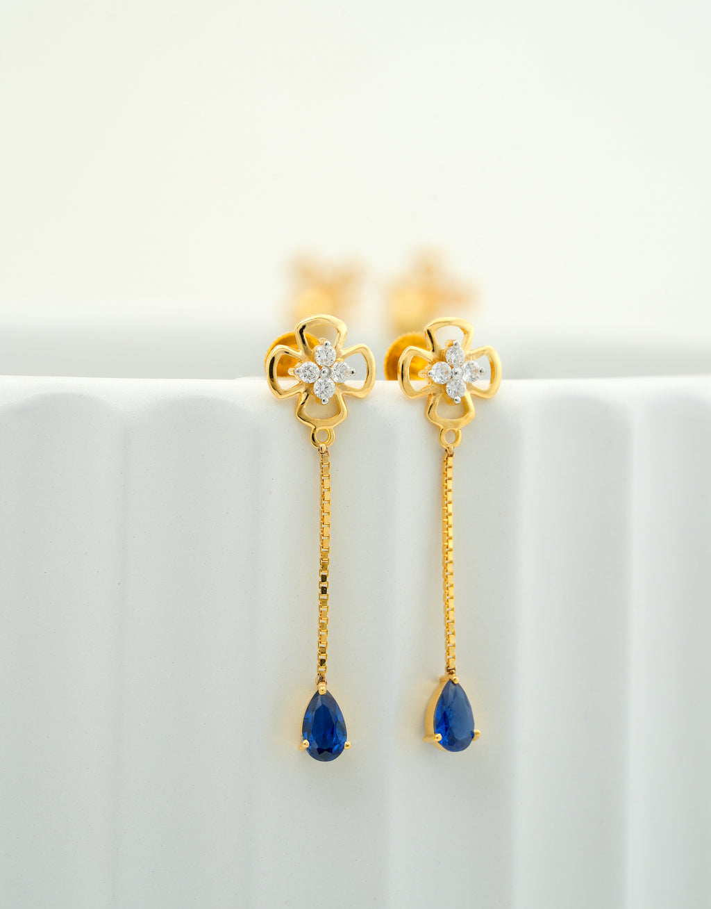 Blue Blossom Drop Diamond Stud  - CSTD 28