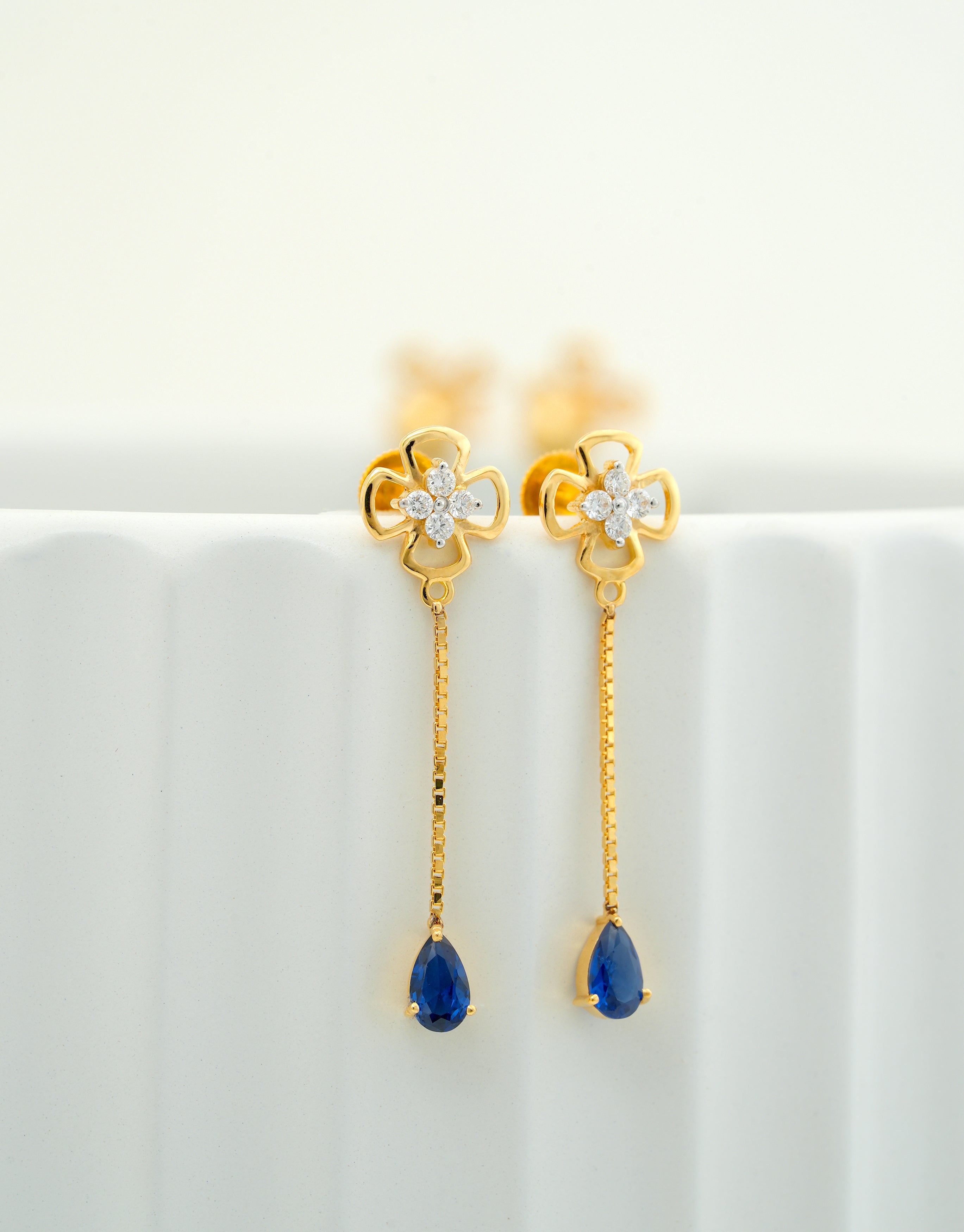 Blue Blossom Drop Diamond Stud  - CSTD 28