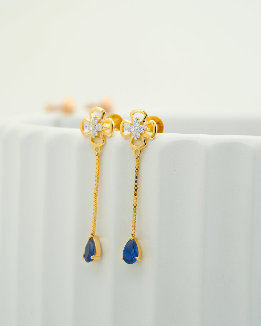 Blue Blossom Drop Diamond Stud  - CSTD 28