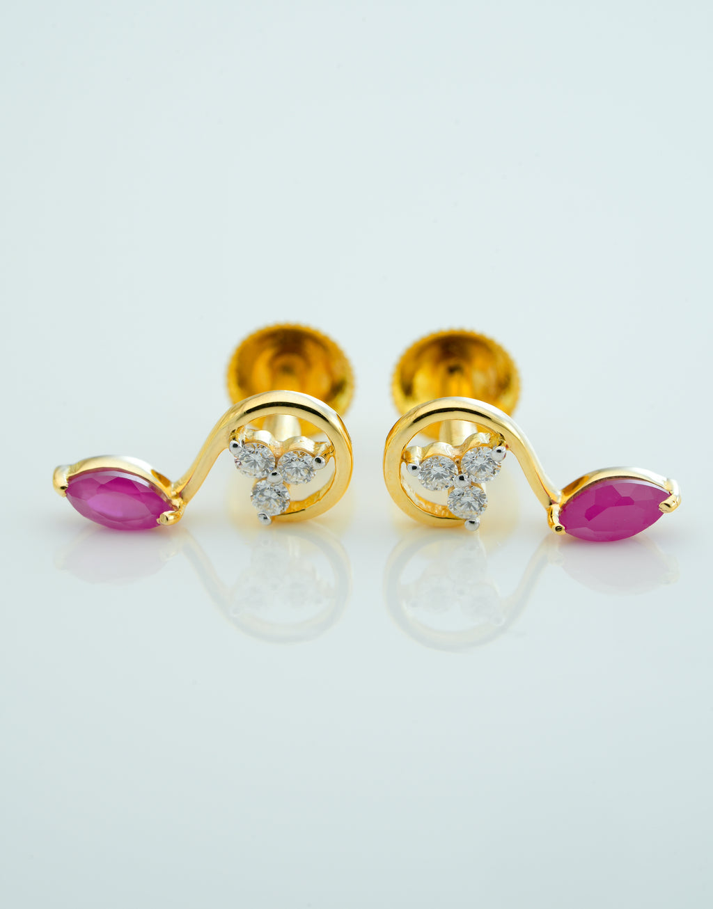 Ruby Moon Arc Stud - CSTD29