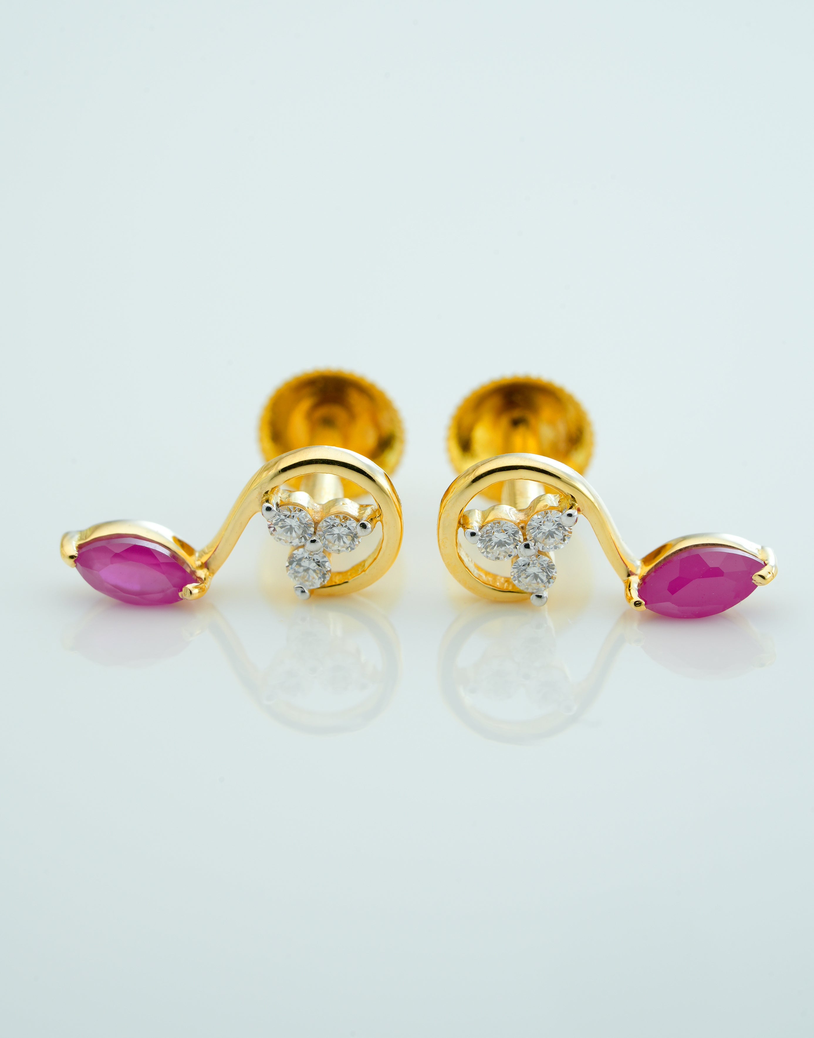 Ruby Moon Arc Stud - CSTD29