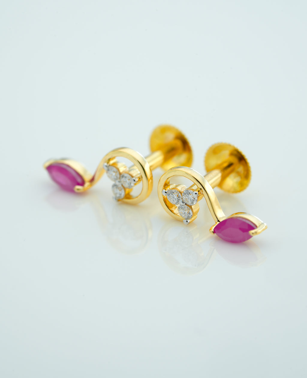 Ruby Moon Arc Stud - CSTD29