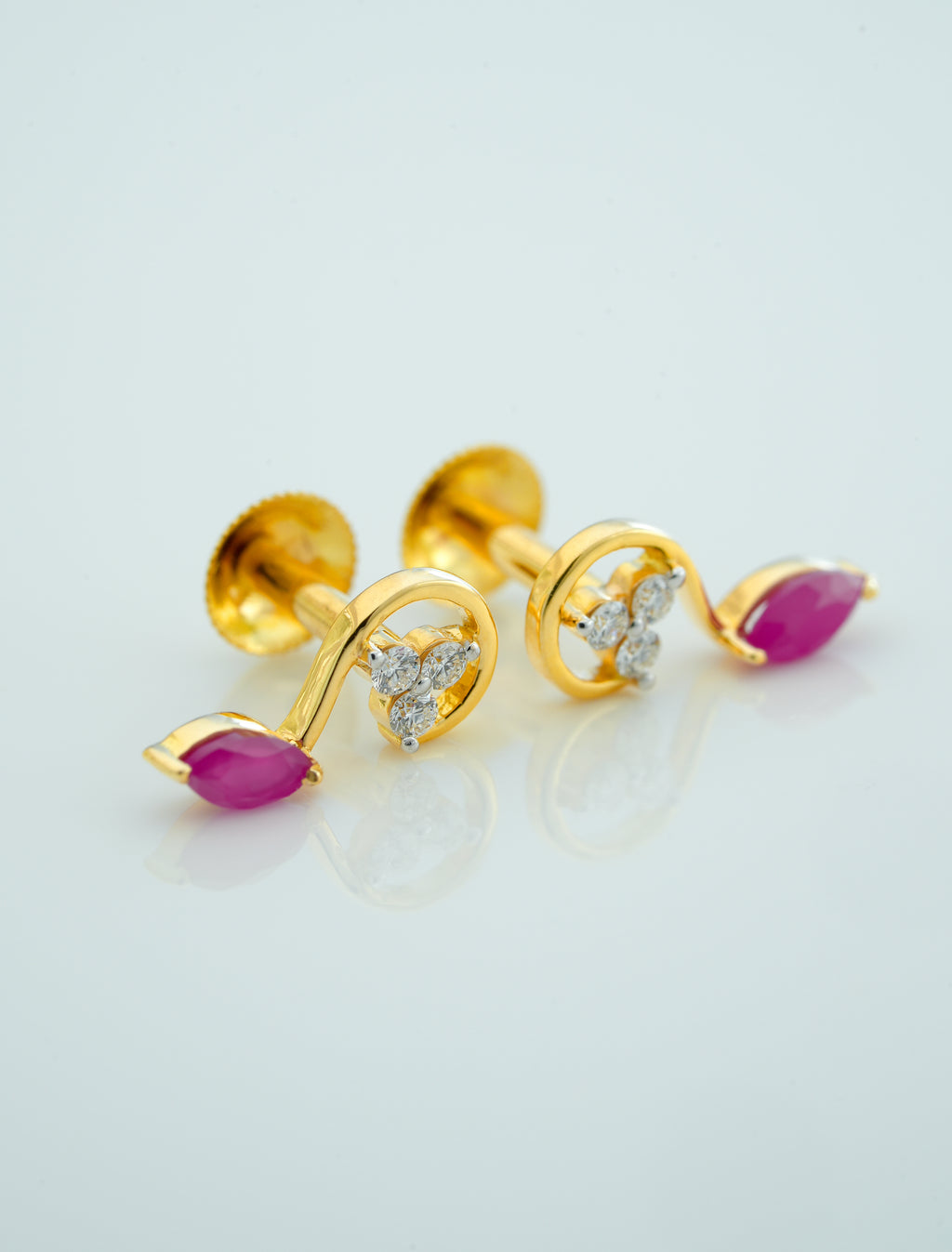 Ruby Moon Arc Stud - CSTD29