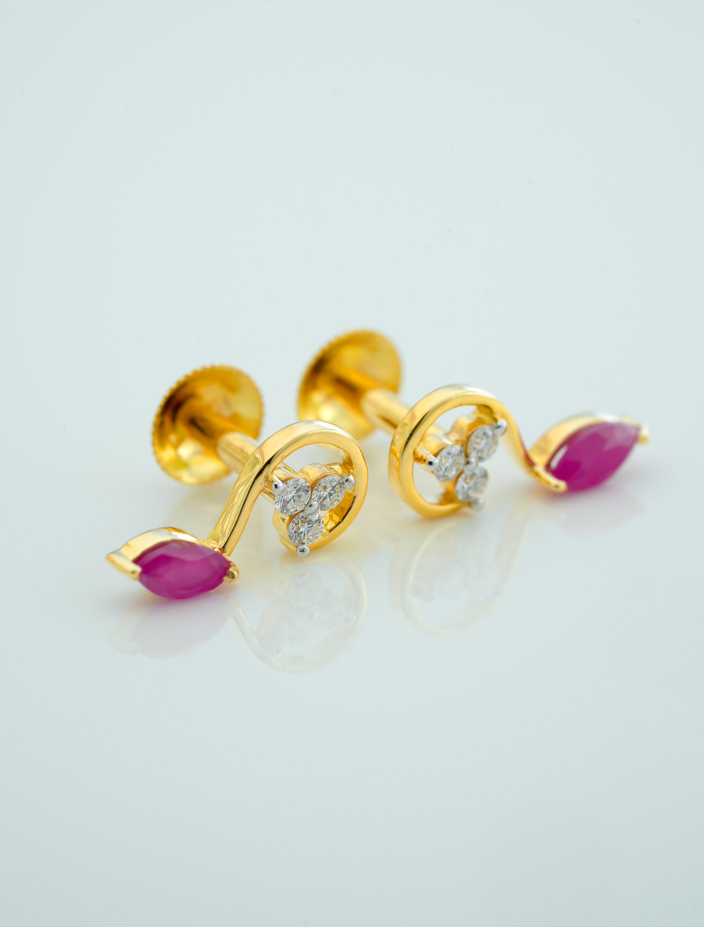 Ruby Moon Arc Stud - CSTD29