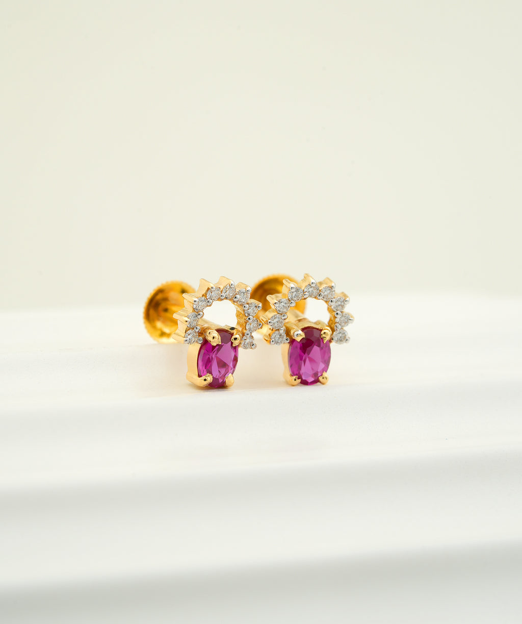 Ruby Crescent Stud - CSTD7