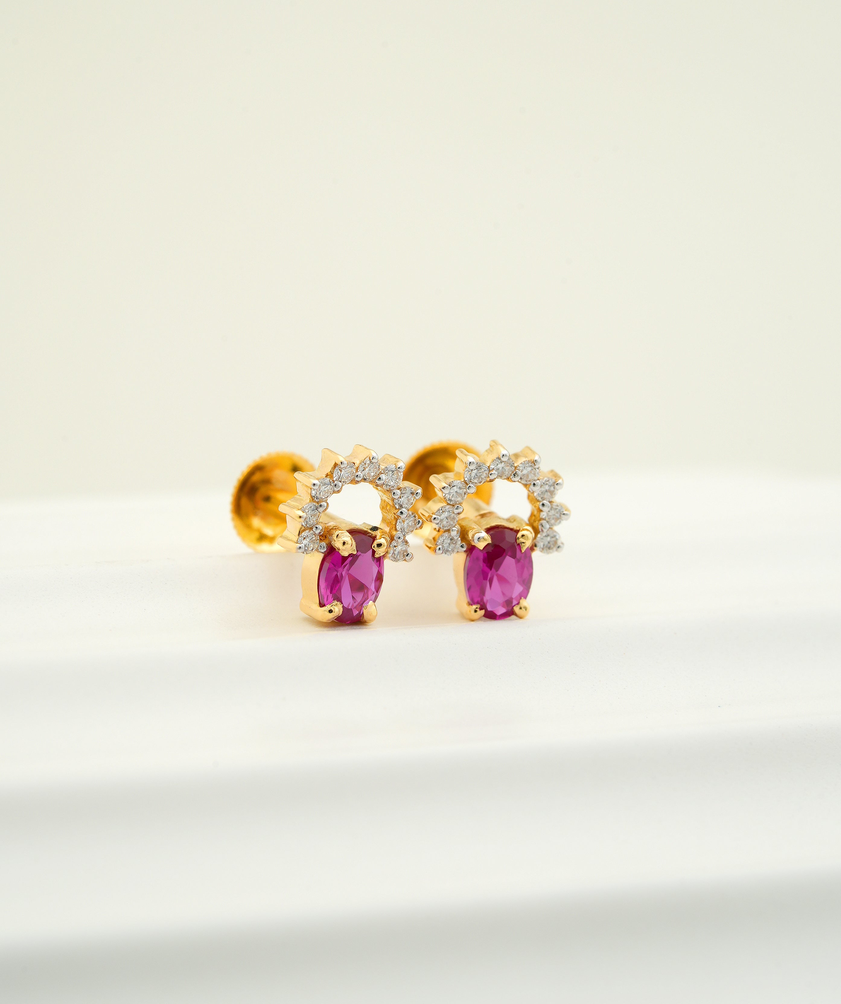 Ruby Crescent Stud - CSTD7