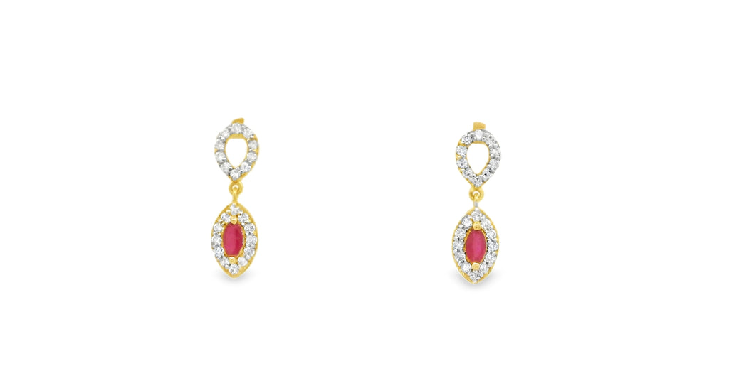 Majestic Bloom Ruby Drops  Stud  -CSTD93R