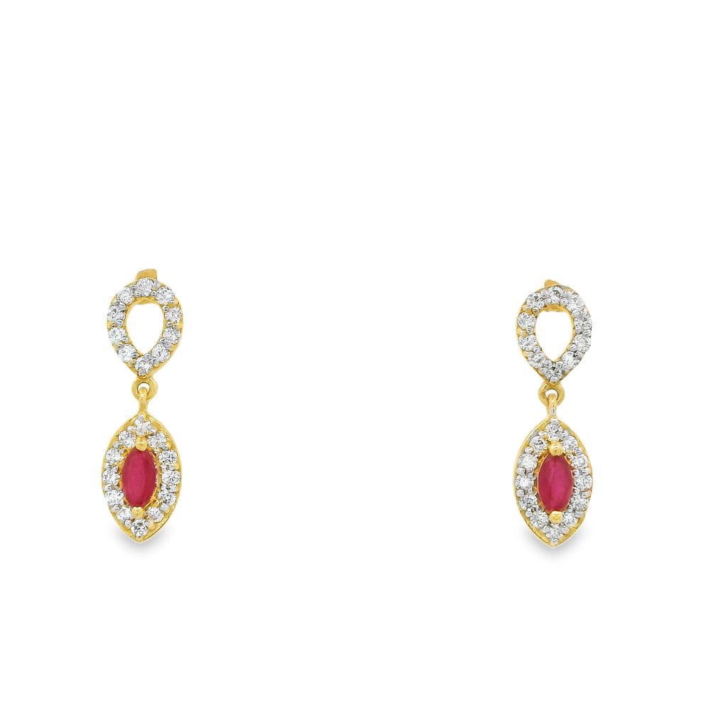 Majestic Bloom Ruby Drops  Stud  -CSTD93R