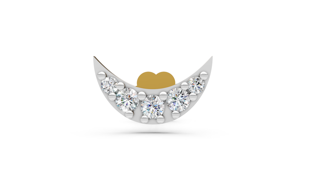 Moon line Diamond Nose pin - NPD 37